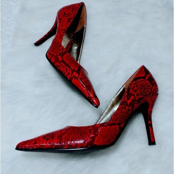 Rampage Red Snakeskin Pointed Toe Stiletto Heels Pumps Women’s Shoes Size 6 - Picture 6 of 7